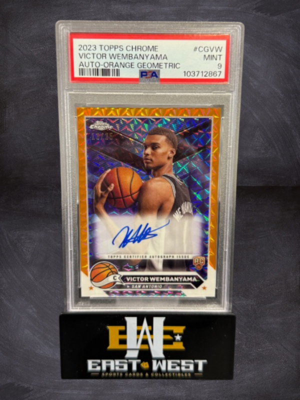 2023 Victor Wembanyama Topps Chrome Auto-Orange Geometric PSA 9